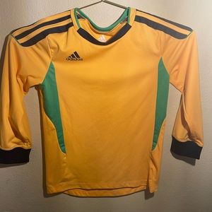 Kids Adidas Yellow/Green Long sleeve, soccer shirt, size 7